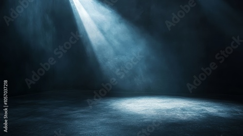 spotlight on the stage in dark room