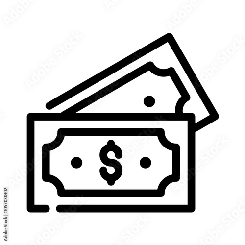 Icon Money Cash With Style Outline