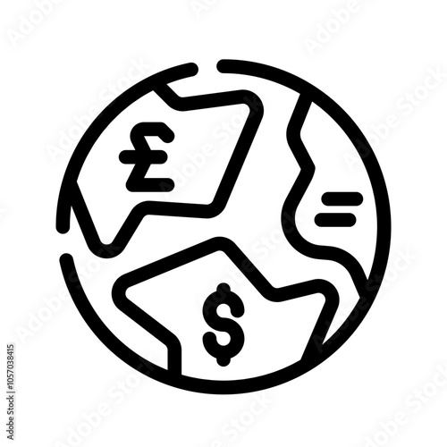 Icon Global Currency With Style Outline