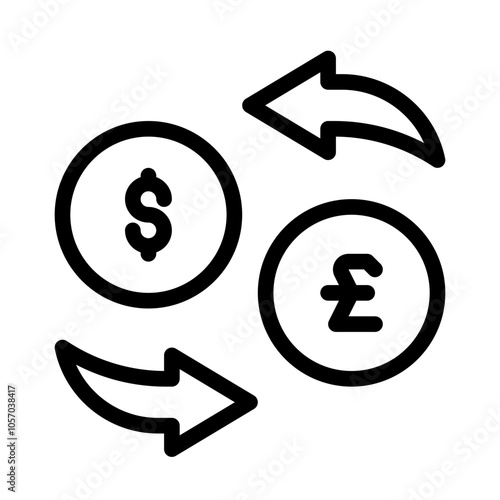 Icon Currency Exchange With Style Outline