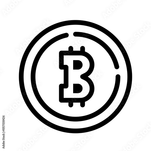 Icon Bitcoin With Style Outline