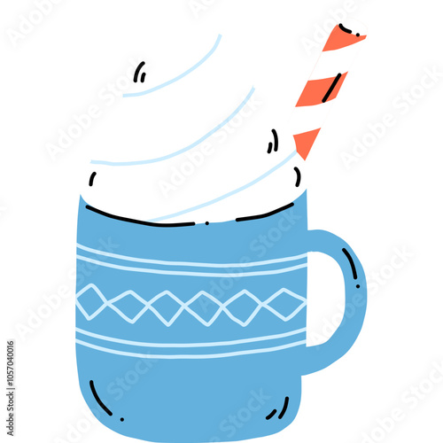 Whipped Cream in Blue Mug