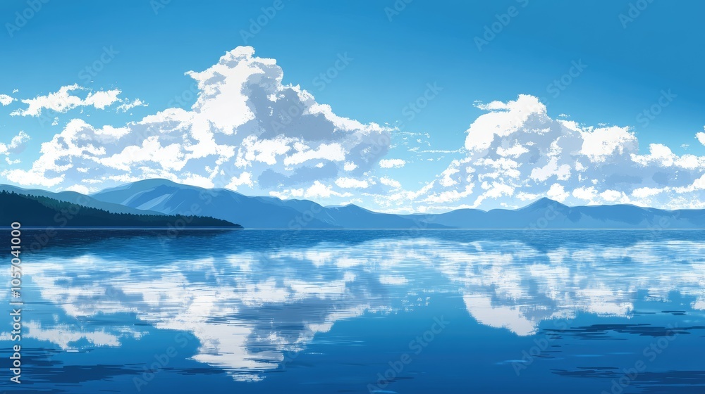 Calm weather on sea or ocean with clouds Calm weather on sea or ocean with clouds