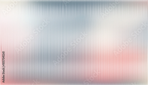 White grey blue coral and pink ribbed glass. Natural color. Vector ribbed glass texture background. Mesh gradient. acrylic ribbed bath surface. Reeded glass background semitransparent overlay. Bath wa