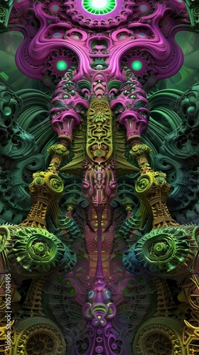 Wallpaper Mural 140 Psychedelic alien artifact fractal kaleidoscope symmetrical patterns 3D Torontodigital.ca