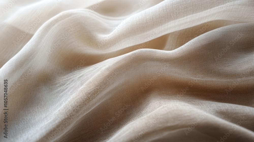 A close-up of elegant, flowing fabric revealing its soft texture and delicate sheen, embodying lightness and sophistication. A close-up of elegant, flowing fabric revealing its soft texture and delicate sheen, embodying lightness and sophistication.