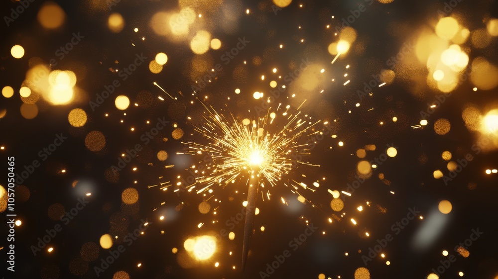 Exciting New Year's scene with 3D-rendered sparkler, detailed textures, and dynamic lighting for a festive atmosphere. Christmas, New Year's Eve Exciting New Year's scene with 3D-rendered sparkler, detailed textures, and dynamic lighting for a festive atmosphere. Christmas, New Year's Eve
