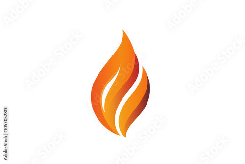 Stylized flame design in vibrant orange and yellow hues, perfect for various creative projects. photo