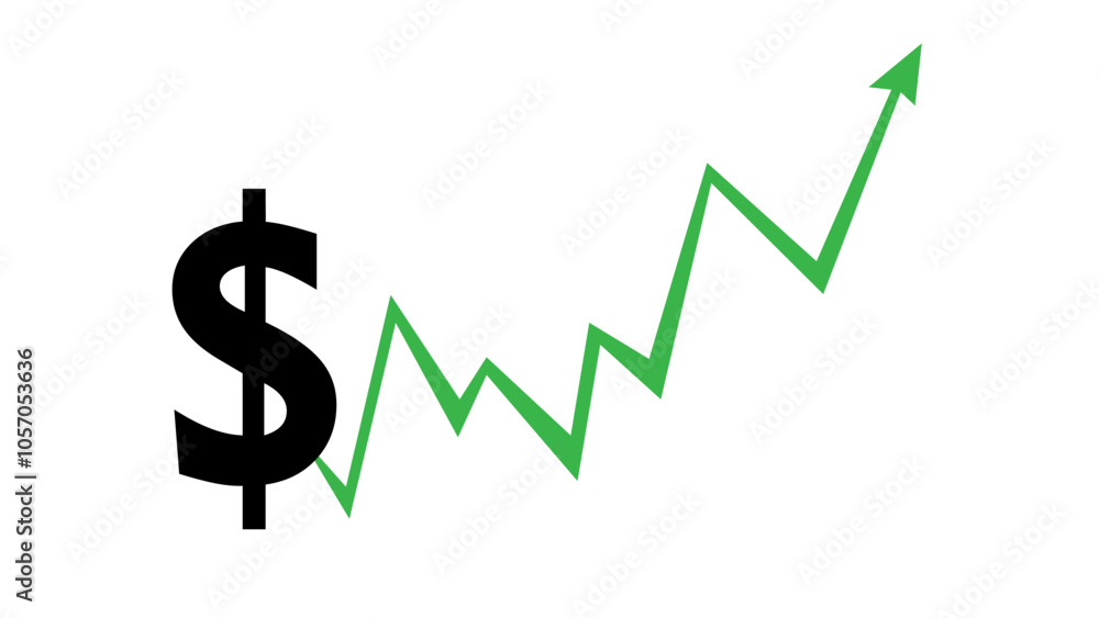 Dollar rising graph Dollar rising graph