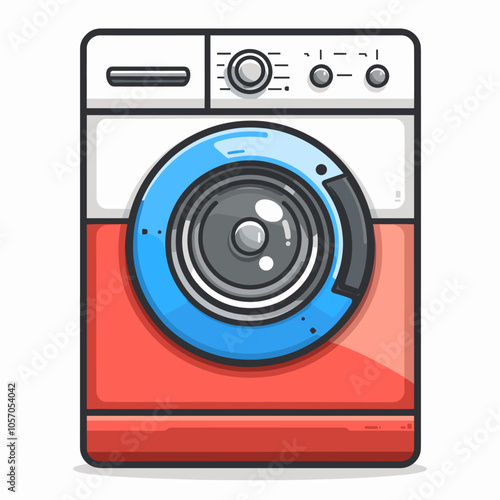 Washing machine icon. Flat illustration of washing machine vector icon for web design