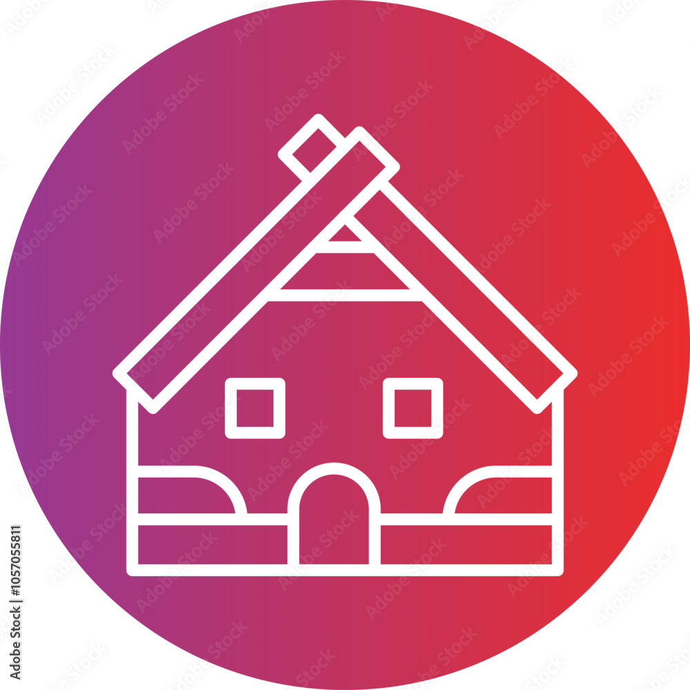 Viking Hut Icon Style Viking Hut Icon Style