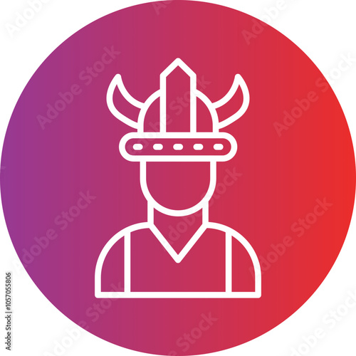 Viking Man Icon Style