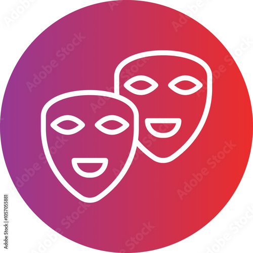 Theater Masks Icon Style