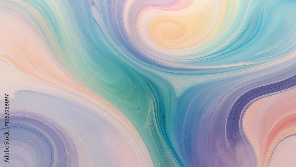 Obraz premium A vibrant, abstract wave of pastel colors, blending teal, pink, and lavender tones. Perfect for backgrounds or modern artistic projects