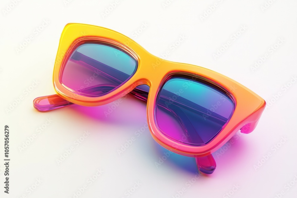 Fototapeta premium 3d summer glasses icon isolated on white background