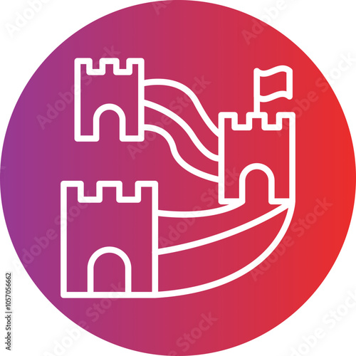 Great Wall of China Icon Style