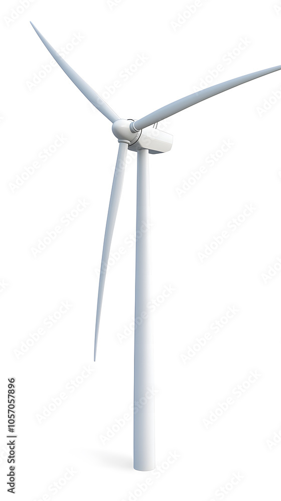 White wind turbine isolated on white background White wind turbine isolated on white background