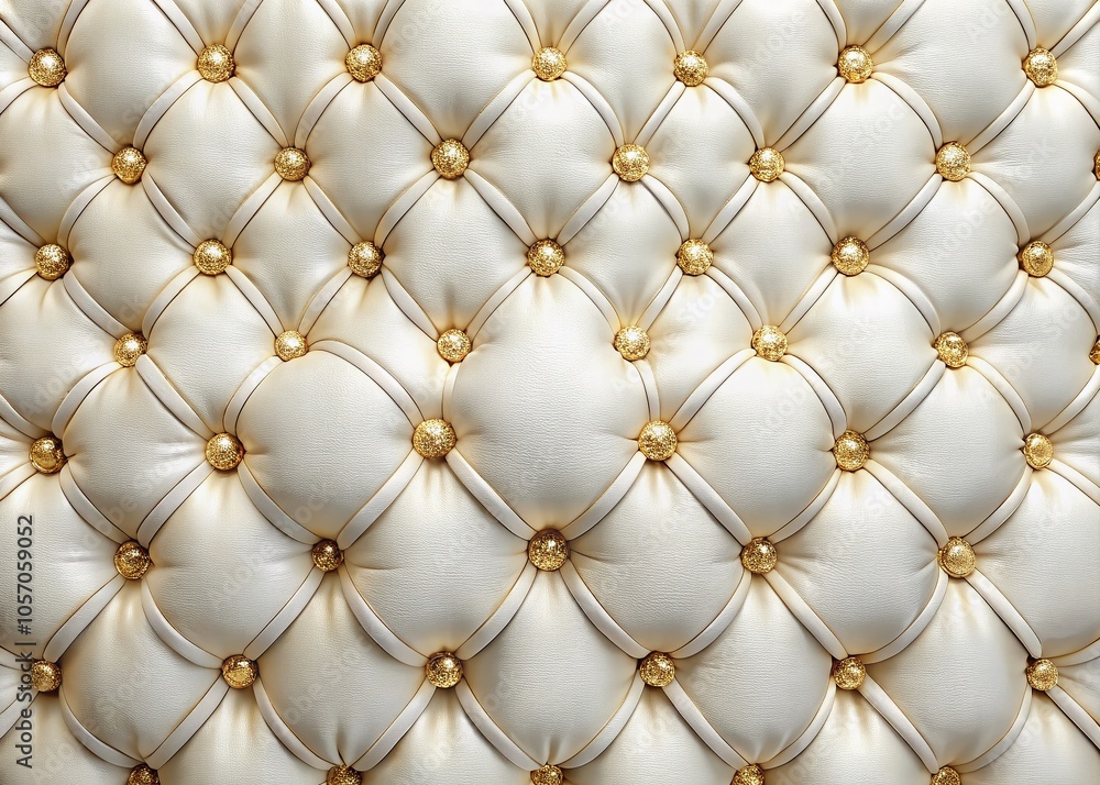 Elegant White and Gold Upholstery Pattern for Luxurious Interiors