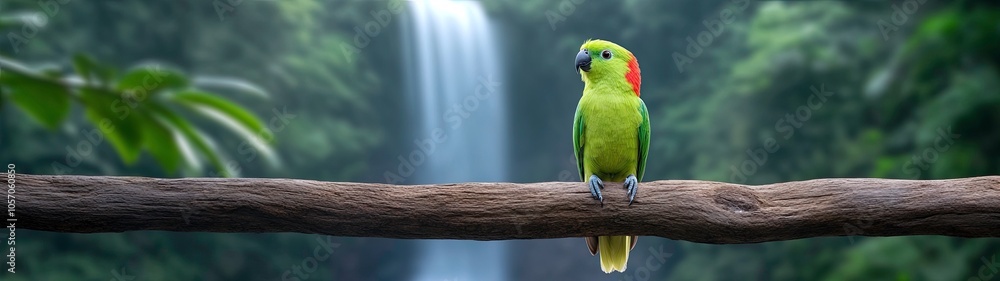 Obraz premium Stunning AI-Generated Image of a Vibrant Quetzal Bird in a Lush Tropical Setting
