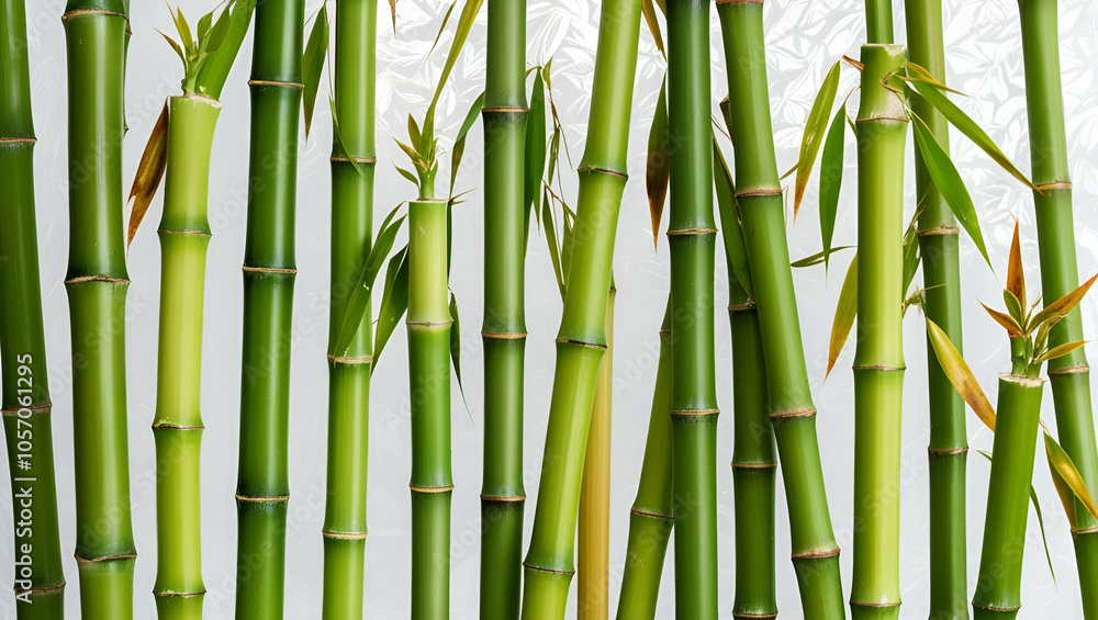 A collection of slender green bamboo ai generative A collection of slender green bamboo ai generative