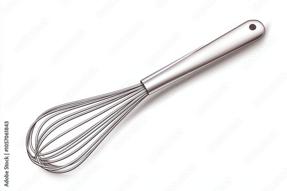 Stainless steel whisk on a white isolated background, perfect for kitchen and culinary use. Stainless steel whisk on a white isolated background, perfect for kitchen and culinary use.