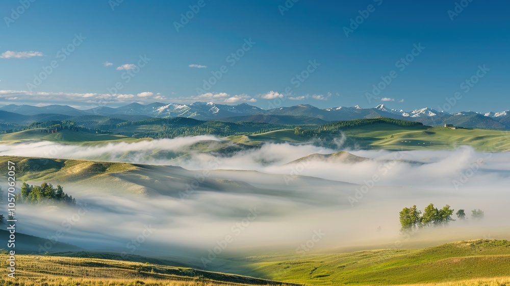 Obraz premium The breathtaking natural scenery, a masterpiece of nature, reveals the beauty of natural scenery. Generative AI