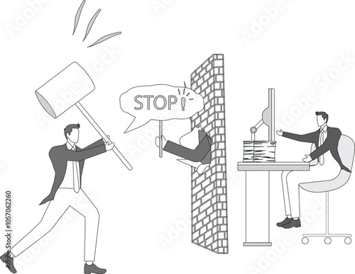 Stop violence, A hand is stopping office bullying, Businessman,