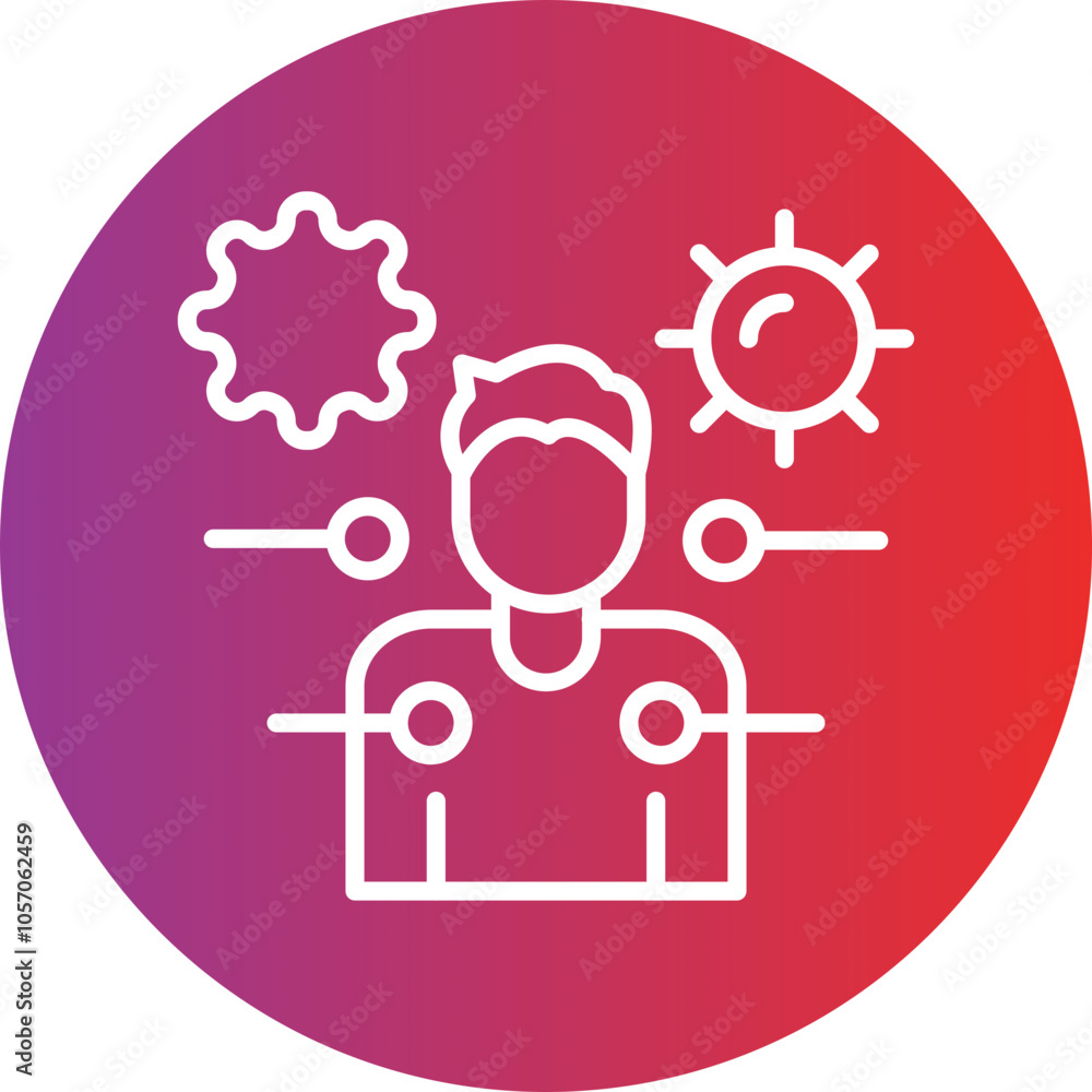 Autoimmune Reaction Icon Style Autoimmune Reaction Icon Style