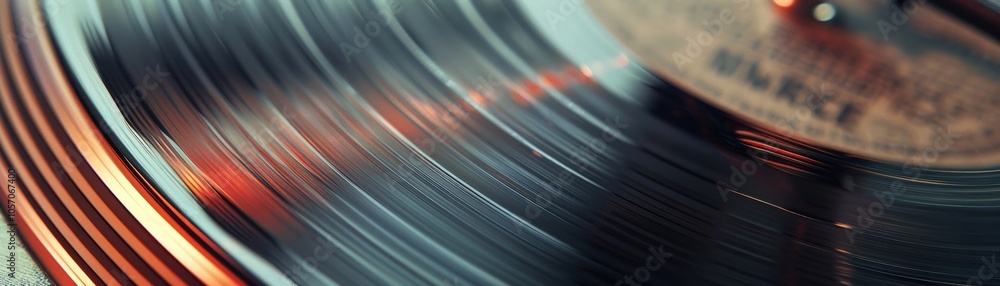 Closeup a vyl record spng a turntable ,close-up Closeup a vyl record spng a turntable ,close-up