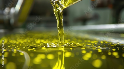 Close-up RAW Style of Artisanal California olive oil pressing, first cold press photo