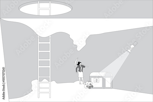 Find the treasure chest, Businesswoman,