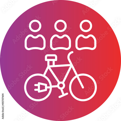 Electric Bike Share Icon Style