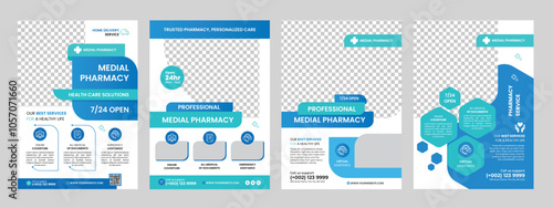 pharmacy flyer template design, medicine poster template