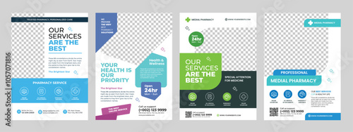 pharmacy flyer template design, medicine poster template
