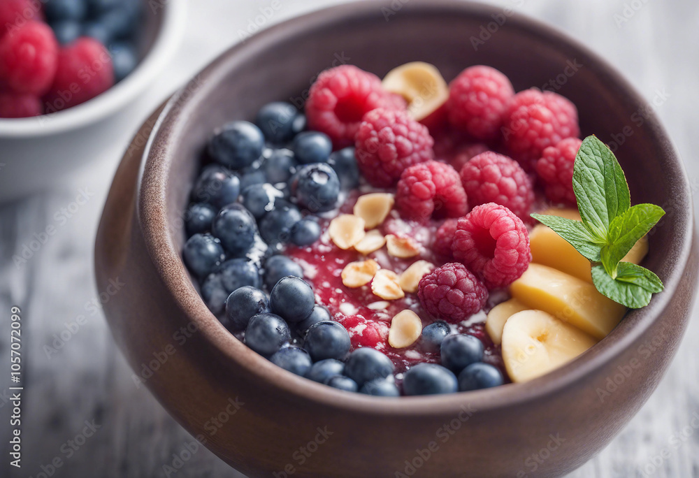 Acai bowl blueberry raspberry breakfast Acai bowl blueberry raspberry breakfast