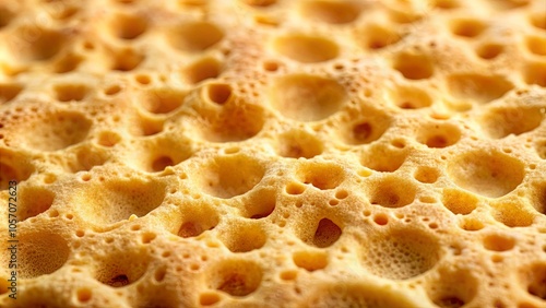 A Close-Up View of the Textured Surface of a Honeycomb, Revealing a Network of Hexagonal Cells and Delicate Air Pockets