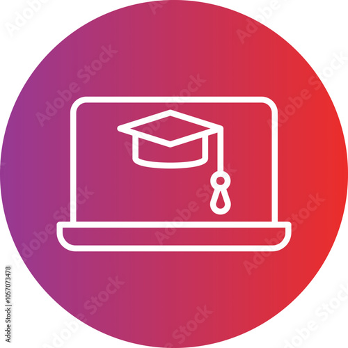 Online Graduation Icon Style