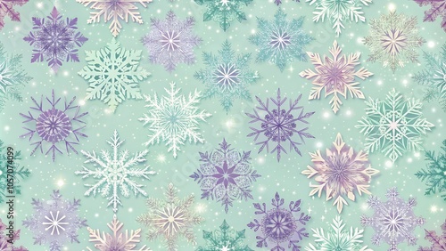 Ethereal Pink Snowflakes With Magical Luminescence For Festive Backgrounds