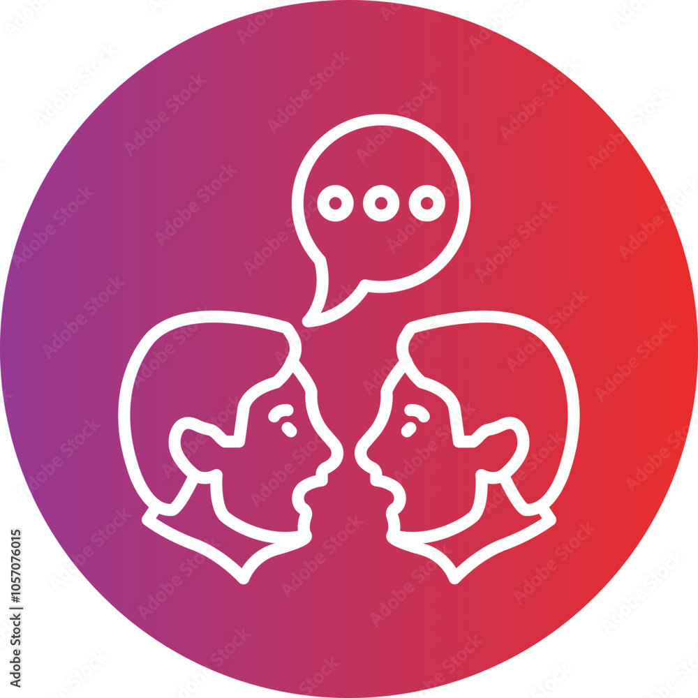 Obraz premium Face To Face Conversation Icon Style
