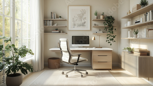 Modern Office Space With Natural Light And Minimalist Decor