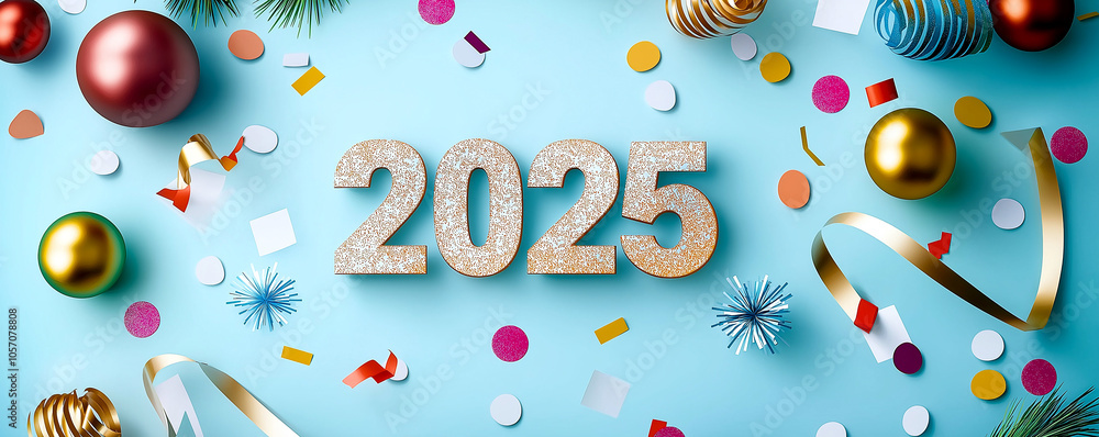 Celebrate New Year 2025 with festive invitation featuring colorful decorations, confetti, and sparkling numbers. Perfect for party planning and joyful gatherings! Celebrate New Year 2025 with festive invitation featuring colorful decorations, confetti, and sparkling numbers. Perfect for party planning and joyful gatherings!