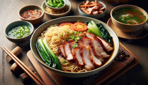 pork noodles with vegetable