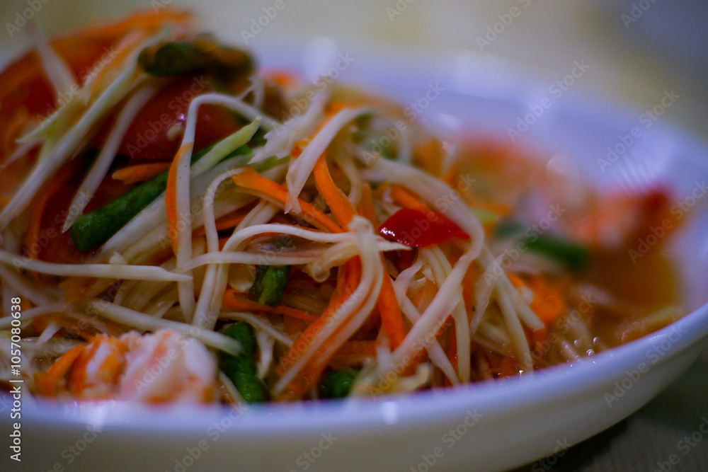 Thai papaya salad with grilled chicken Thai papaya salad with grilled chicken