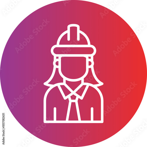 Female Engineer Icon Style