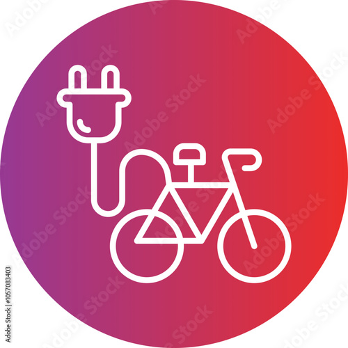 Electric Bike Icon Style