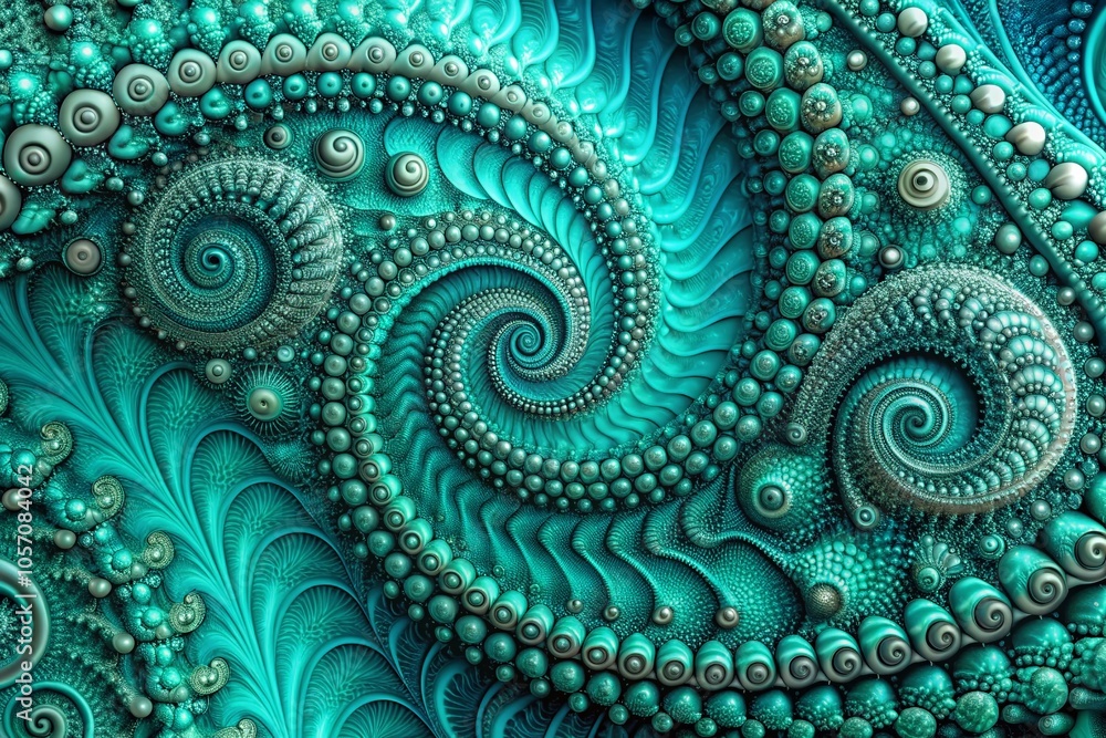 Geometric Abstract Drone Photography with Asymmetrical Wavy Spirals in Turquoise Green for Modern Art and Decor Geometric Abstract Drone Photography with Asymmetrical Wavy Spirals in Turquoise Green for Modern Art and Decor