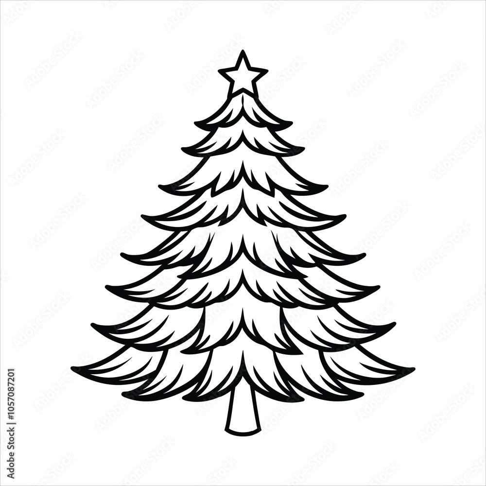 Christmas Tree vector illustration in black and white - Christmas tree lights Clipart Design
Christmas Tree vector illustration in black and white - Christmas tree lights Clipart Design