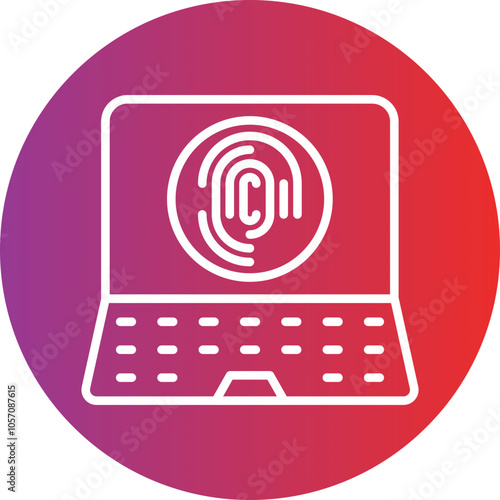 Biometric Laptop Icon Style