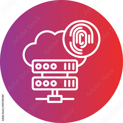 Biometric Cloud Storage Icon Style