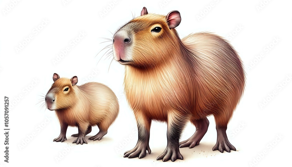 Detailed Capybara Illustration